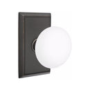 Emtek Brass Rosette Ice White Knob Concealed Screws With Rectangular Rosette