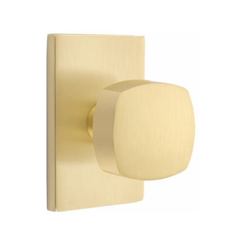 Emtek Freestone Knob Concealed Screws with Modern Rectangular Rosette