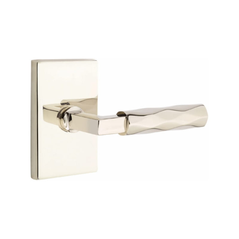 Emtek Select L-Square Tribeca Lever Concealed Screws with Modern Rectangular Rosette