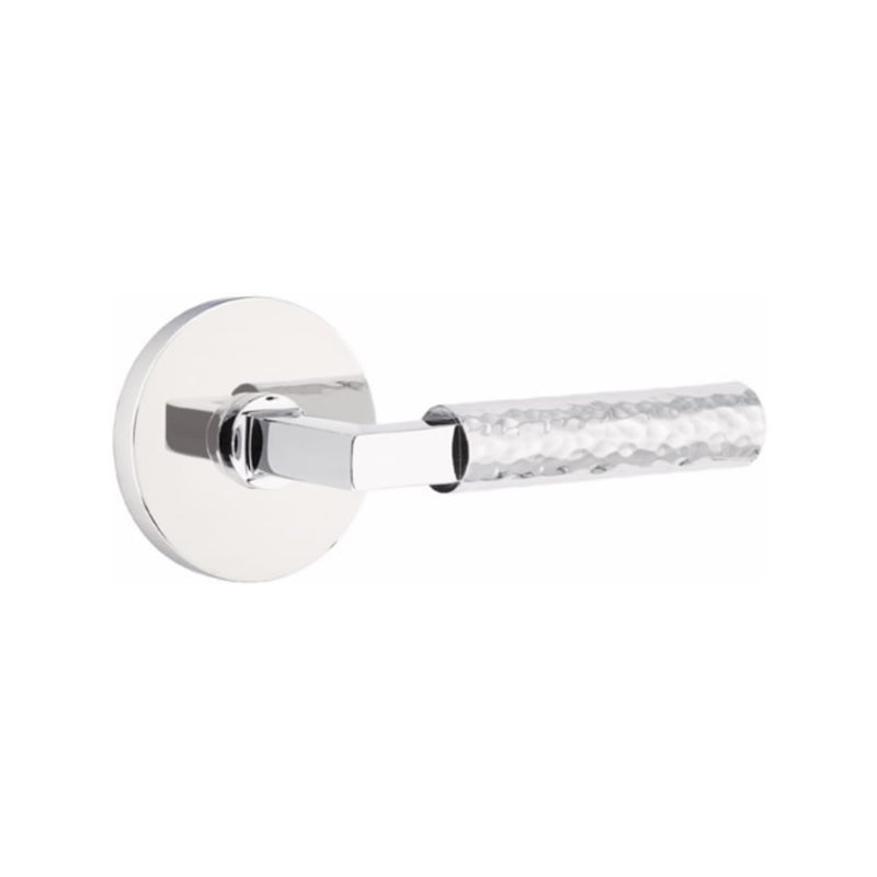 Emtek Select L-Square Hammered Lever with Disk Rosette