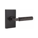Emtek Select L-Square Hammered Lever Concealed Screws with Modern Rectangular Rosette