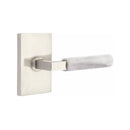 Emtek Select L-Square White Marble Lever Concealed Screws with Modern Rectangular Rosette
