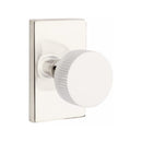 Emtek Select Conical Straight Knurled Knob with Modern Rectangular Rosette