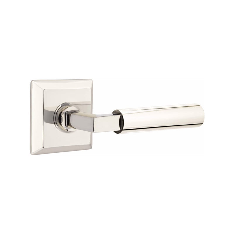 Emtek Select L-Square Smooth Lever Concealed Screws with Quincy Rosette