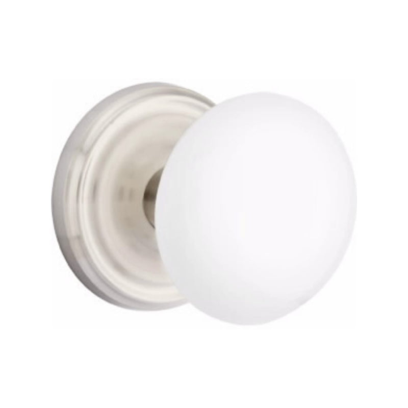 Emtek Brass Rosette Ice White Knob With Regular Rosette