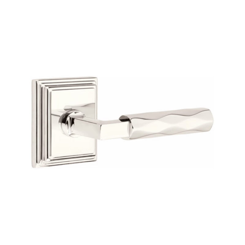 Emtek Select L-Square Tribeca Lever Concealed Screws with Wilshire Rosette