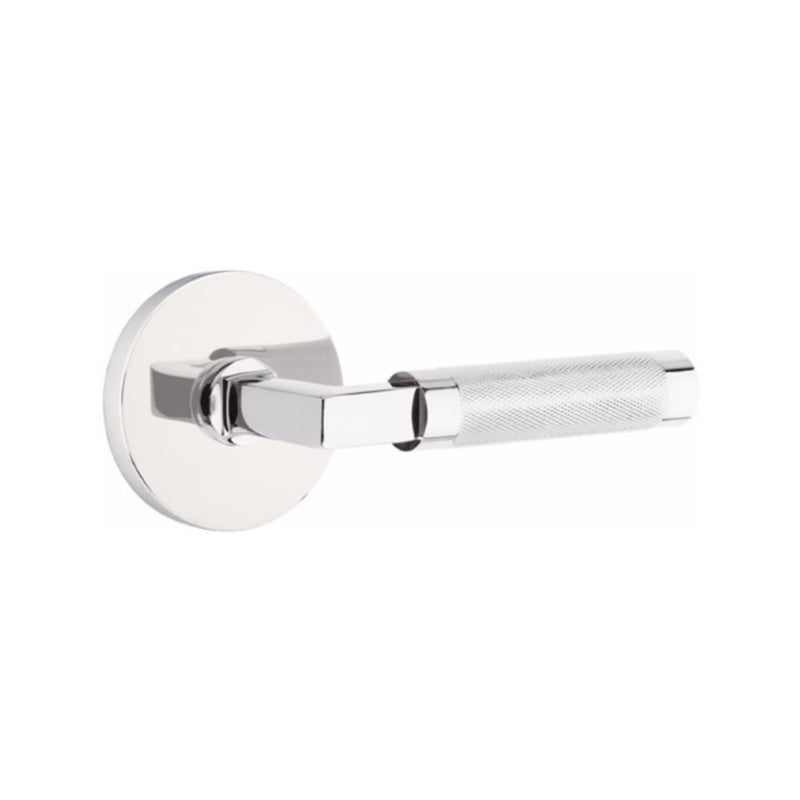 Emtek Select L-Square Knurled Lever Concealed Screws with Disk Rosette