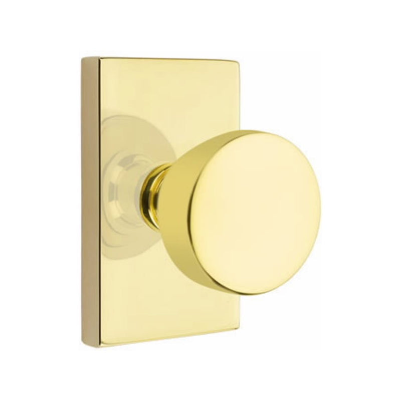 Emtek Laurent Knob with Modern Rectangular Rosette