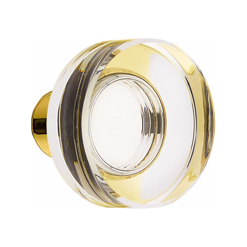 Emtek Dummy Lugano Mortise Handleset with Modern Disc Glass Knob