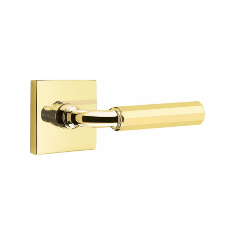 Emtek Select R-BAR Faceted Lever Concealed Screws with Square Rosette
