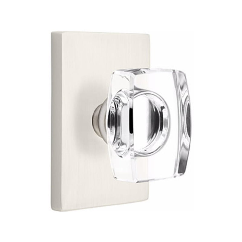 Emtek Windsor Knob Concealed Screws with Modern Rectangular Rosette