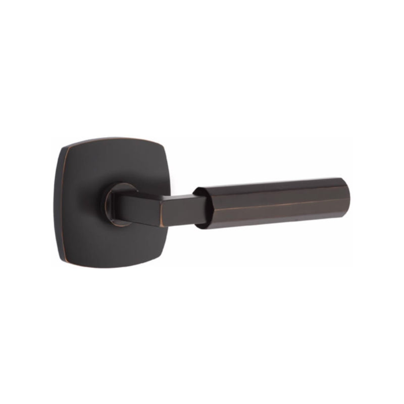 Emtek Select L-Square Faceted Lever with Urban Modern Rosette