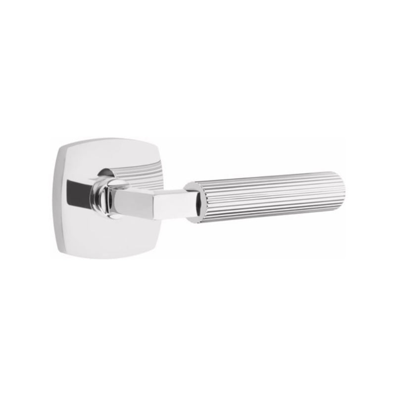 Emtek Select L-Square Straight Knurled Lever with Urban Modern Rosette