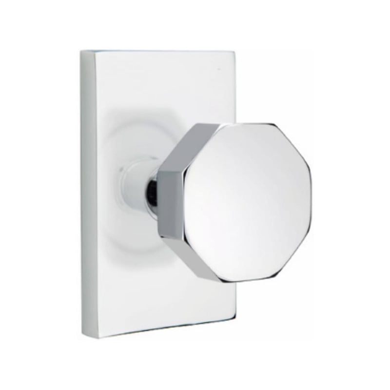 Emtek Octagon Knob with Modern Rectangular Rosette