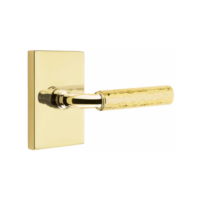 Emtek Select R-BAR Hammered Lever Concealed Screws with Modern Rectangular Rosette