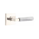 Emtek Select L-Square White Marble Lever with Square Rosette
