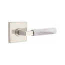 Emtek Select L-Square White Marble Lever with Square Rosette