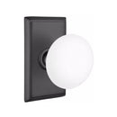 Emtek Brass Rosette Ice White Knob With Rectangular Rosette