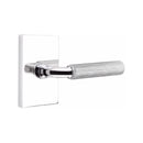 Emtek Select R-BAR Straight Knurled Lever Concealed Screws with Modern Rectangular Rosette