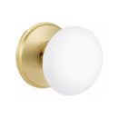 Emtek Brass Rosette Ice White Knob With Watford Rosette
