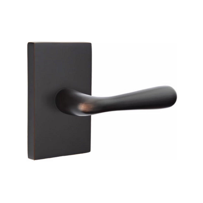 EMTEK Basel Lever Concealed Screws with Modern Rectangular Rosette