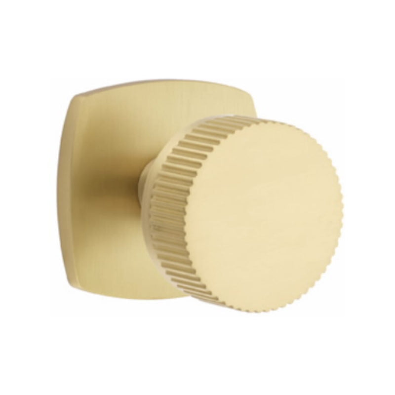 Emtek Select Conical Straight Knurled Knob with Urban Modern Rosette