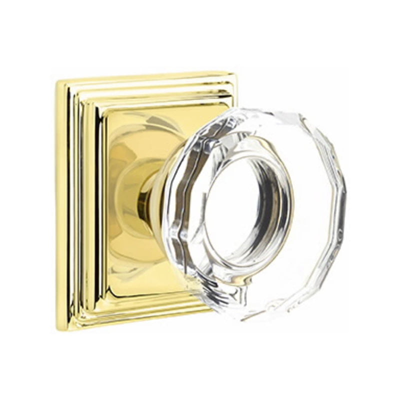 Emtek Lowell Knob Concealed Screws With Wilshire Rosette
