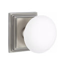 Emtek Brass Rosette Ice White Knob Concealed Screws With Wilshire Rosette