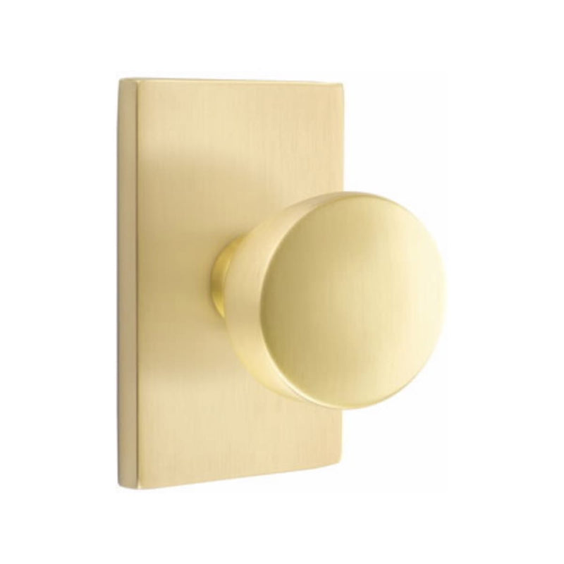 Emtek Laurent Knob with Modern Rectangular Rosette