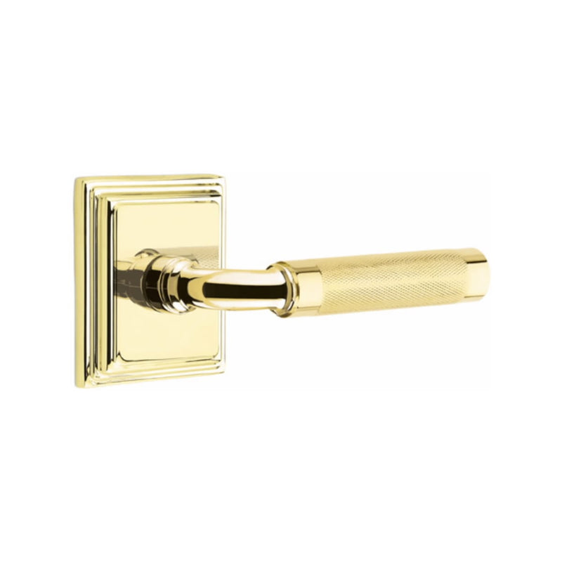Emtek Select R-BAR Knurled Lever Concealed Screwswith Wilshire Rosette