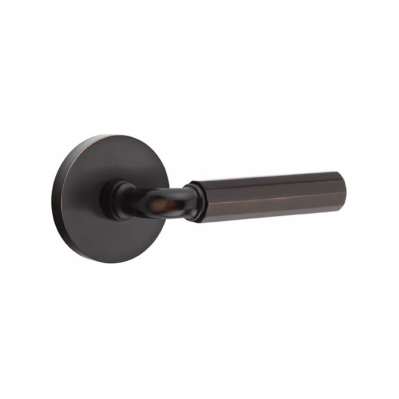 Emtek Select R-BAR Faceted Lever Concealed Screws with Disk Rosette