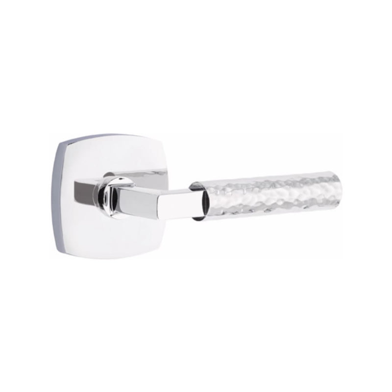 Emtek Select L-Square Hammered Lever Concealed Screws with Urban Modern Rosette