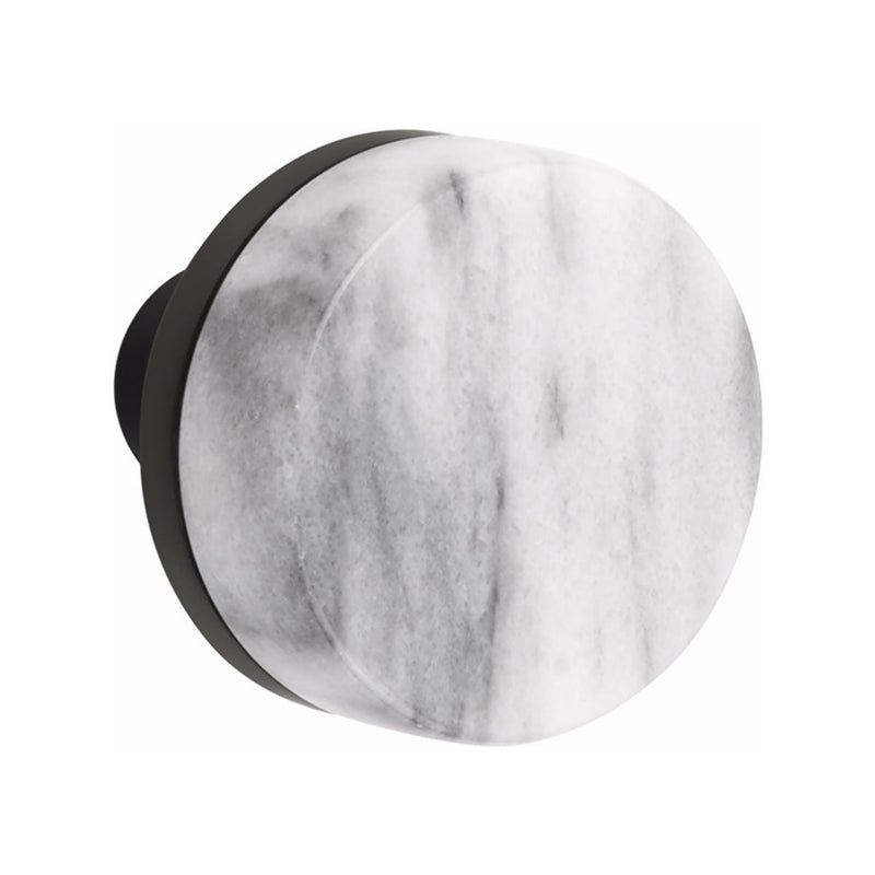 Emtek Saratoga Brass Tubular Entry set with Select Conical White Marble Knob