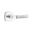 Emtek Select L-Square White Marble Lever Concealed Screws with Urban Modern Rosette