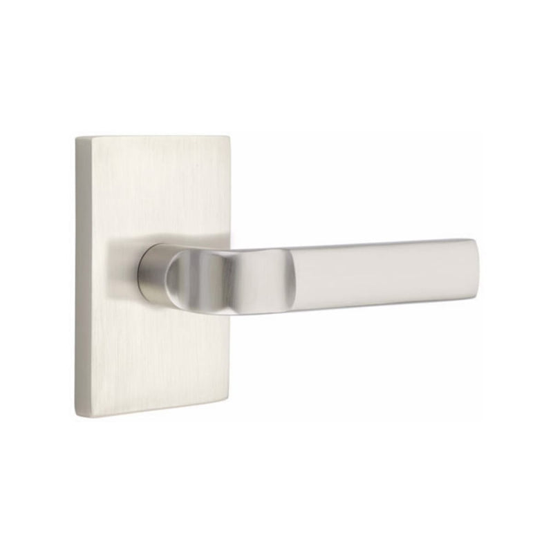 EMTEK Aston Lever with Modern Rectangular Rosette