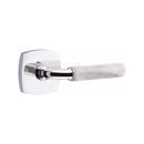 Emtek Select R-BAR White Marble Lever Concealed Screws with Urban Modern Rosette