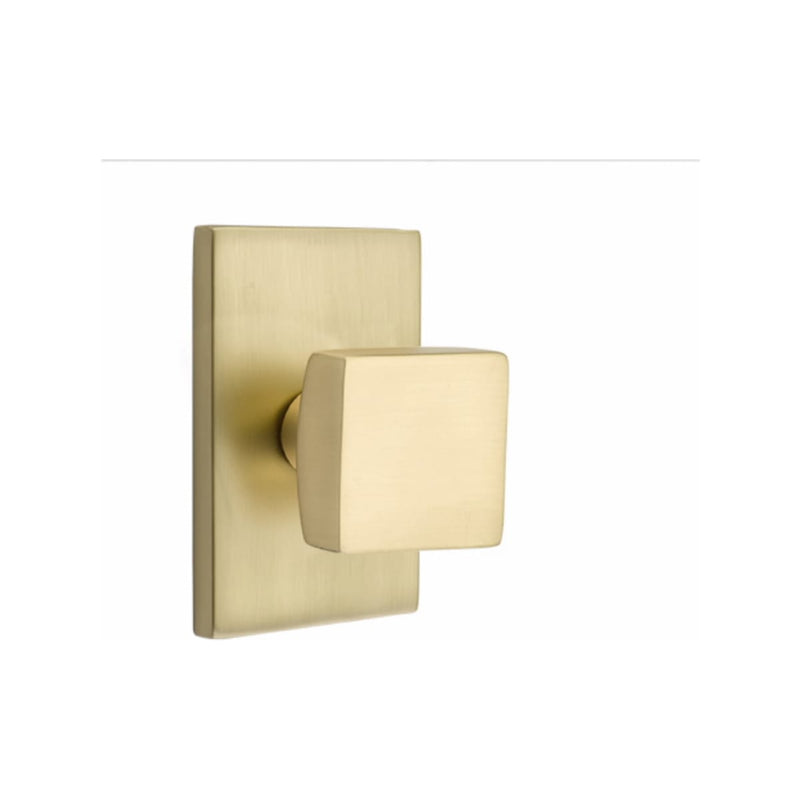Emtek Square Knob Concealed Screws with Modern Rectangular Rosette