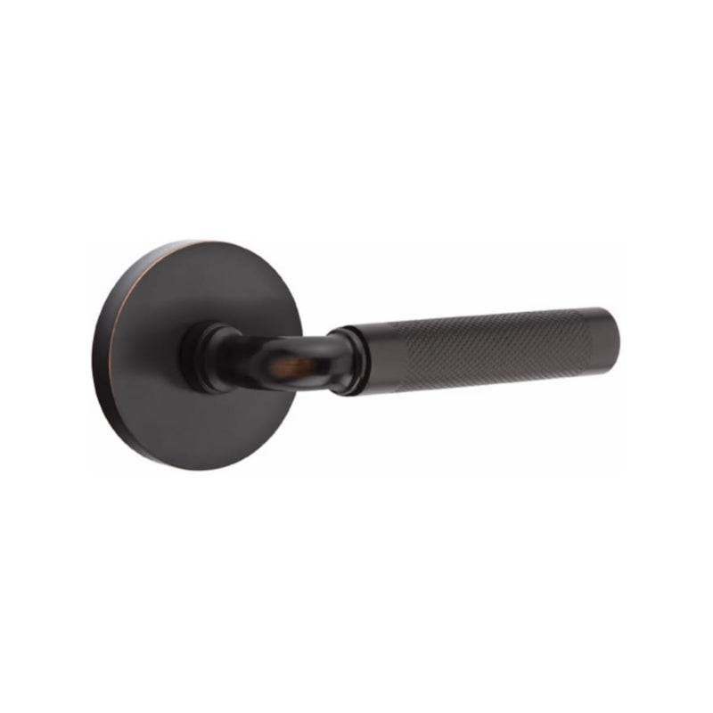 Emtek Select R-BAR Knurled Lever Concealed Screws with Disk Rosette