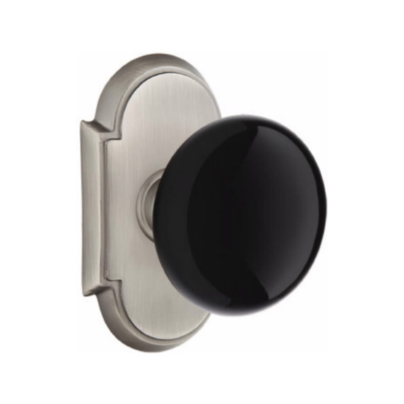 Emtek Brass Rosette Ebony Knob Concealed Screws With