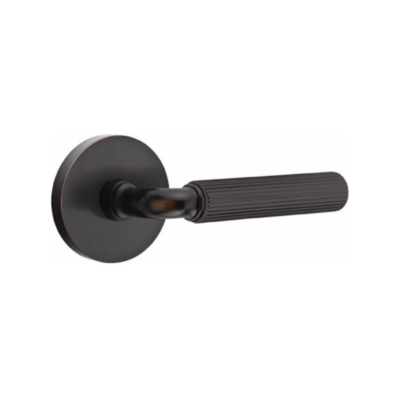 Emtek Select R-BAR Straight Knurled Lever Concealed Screws with Disk Rosette