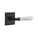 Emtek Select R-BAR White Marble Lever Concealed Screws with Quincy Rosette