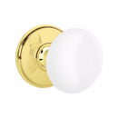 Emtek Brass Rosette Ice White Knob Concealed Screws With Watford Rosette