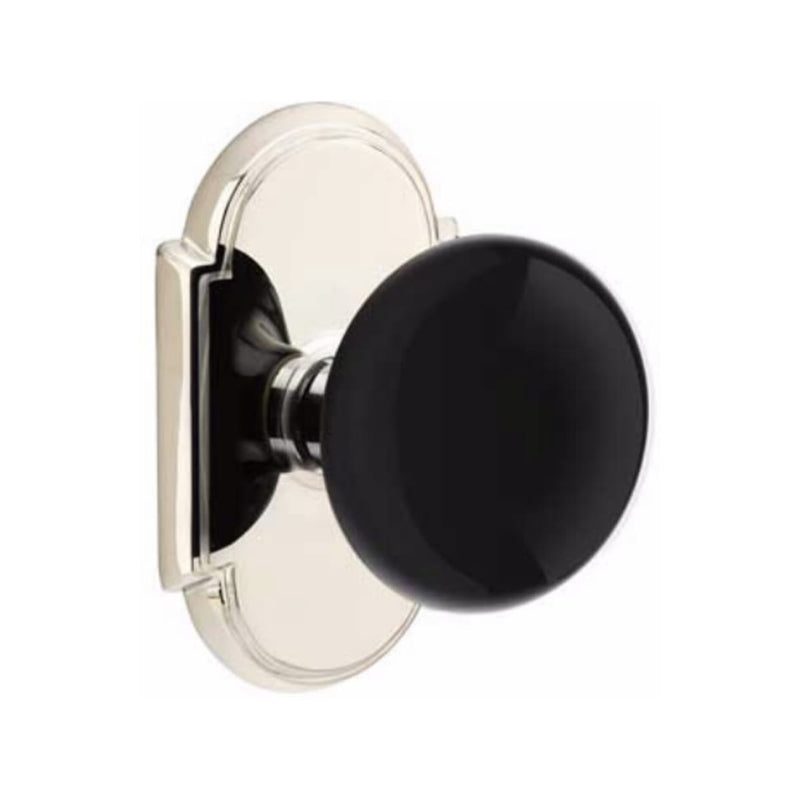 Emtek Brass Rosette Ebony Knob Concealed Screws With