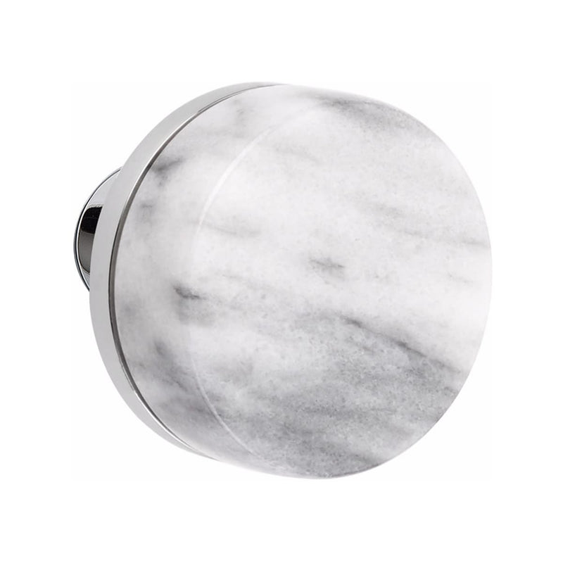 Emtek F13 Function Mormont Mortise Handleset with Select Conical White Marble Knob