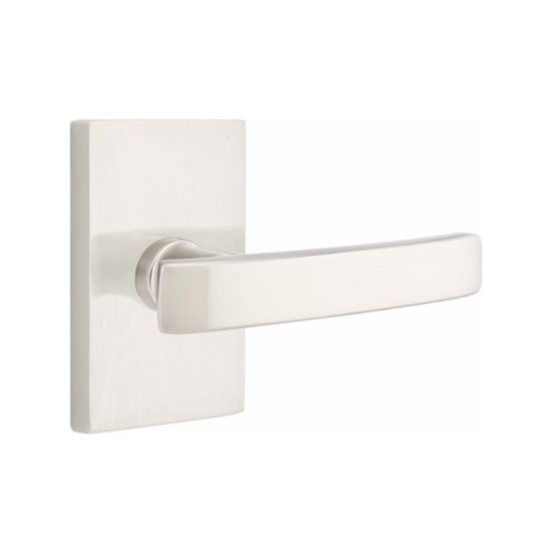 EMTEK Geneva Lever Concealed Screws  with Modern Rectangular Rosette