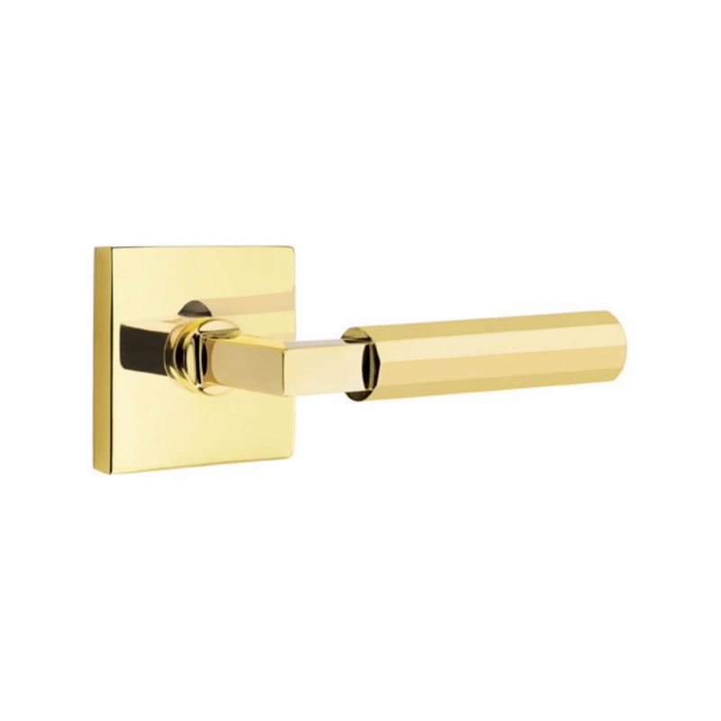 Emtek Select L-Square Faceted Lever Concealed Screws with Square Rosette