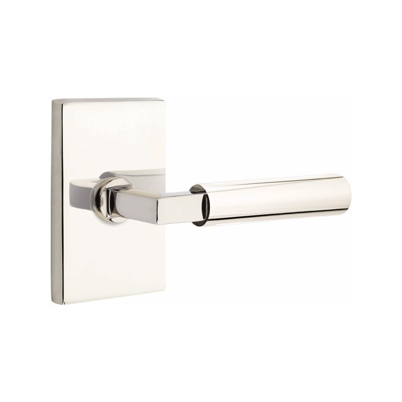 Emtek Select L-Square Smooth Lever Concealed Screws with Modern Rectangular Rosette