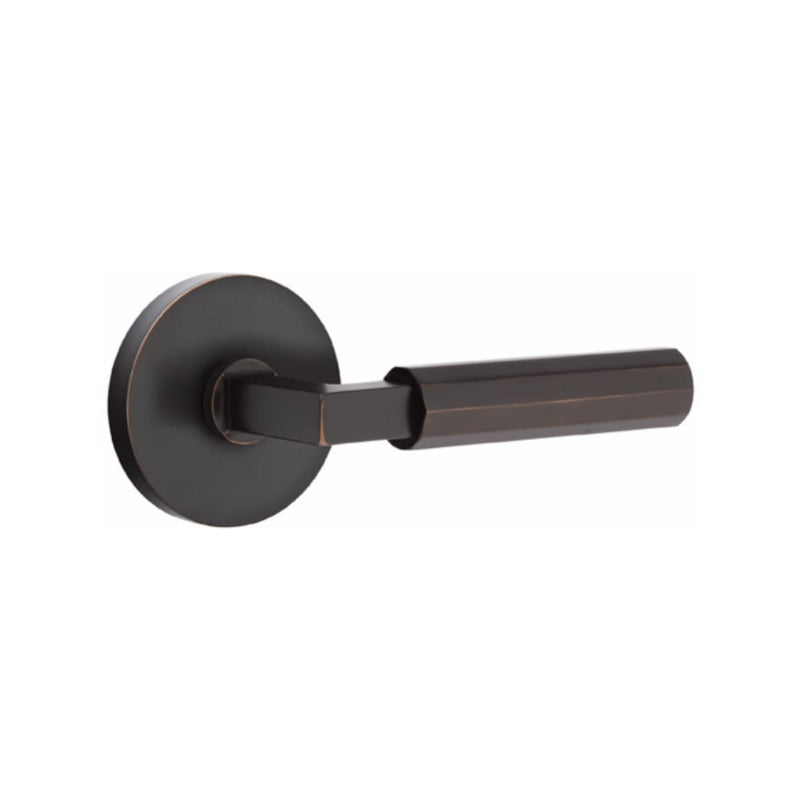 Emtek Select L-Square Faceted Lever with Disk Rosette