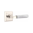 Emtek Select L-Square White Marble Lever Concealed Screws  with Quincy Rosette