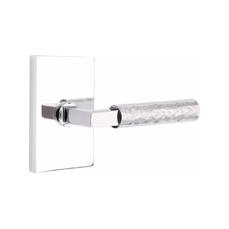 Emtek Select L-Square Hammered Lever Concealed Screws with Modern Rectangular Rosette
